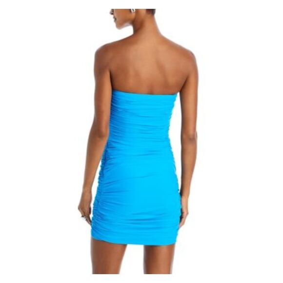 SERGIO HUDSON Womens Blue Bustier Support Bodice Sleeveless Mini Dress 4 - Picture 2 of 3